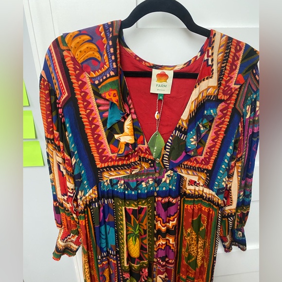 FARM Rio Patchwork Tapestry Ankle Dress (XS/S) NWT - Picture 10 of 11